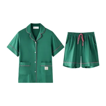 Meonsill Summer Pajama Set Women's Green