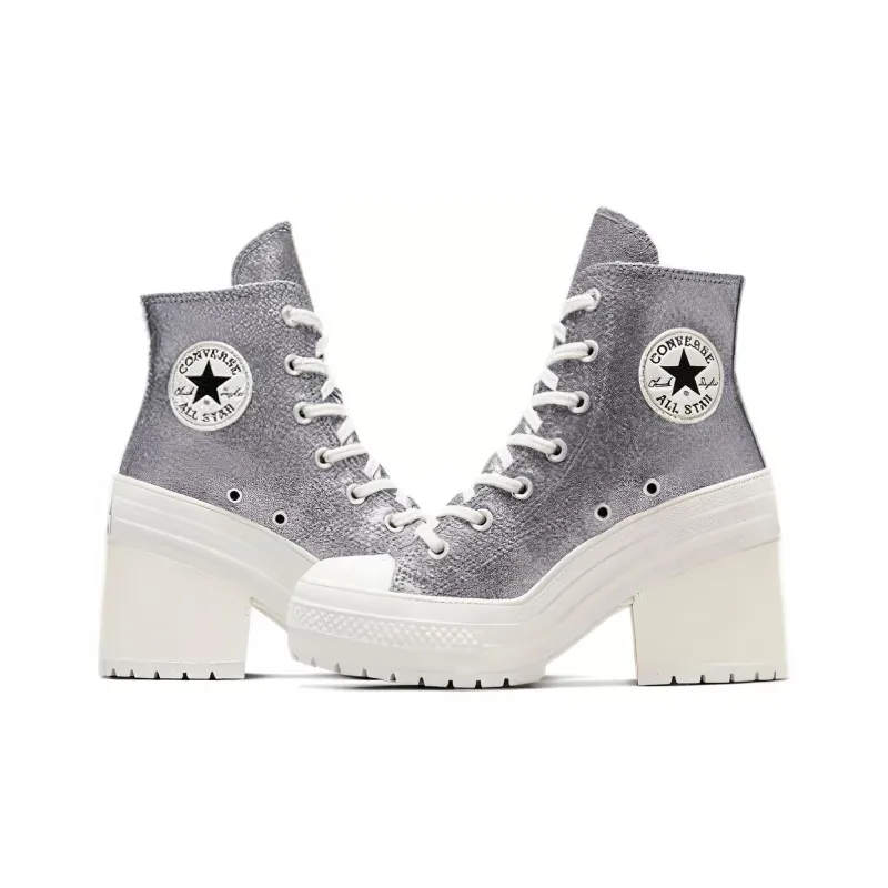 Converse Chuck 70 De Luxe Durable Breathable Mid Top Canvas Shoes Women's Gray-3