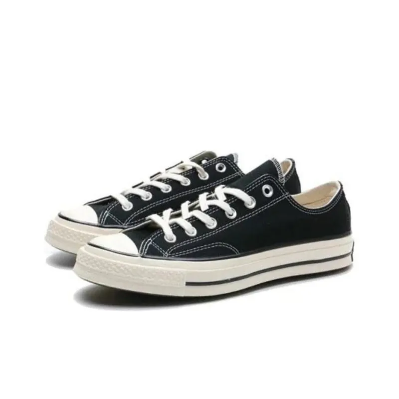 Converse All Star Washedcanvas OX Abrasion Resistant Shock Absorbers Low Top Canvas Shoes Unisex Black-2