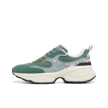 LI NING 1990 Clouds Anti Slip And Wear Resistant Cushioning Height Increasing Low Top Chunky Sneakers Men's Green