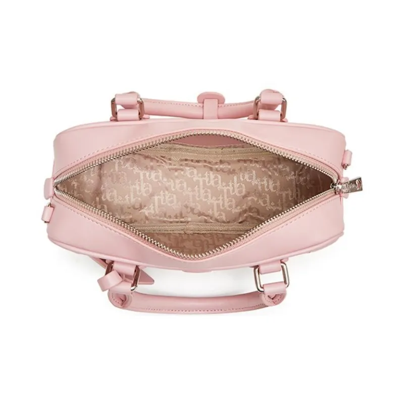Tata Artificial Leather Shoulder Bag, Crossbody Bag, Handbag Trumpets Women's Pink/Ecru/Brown-2