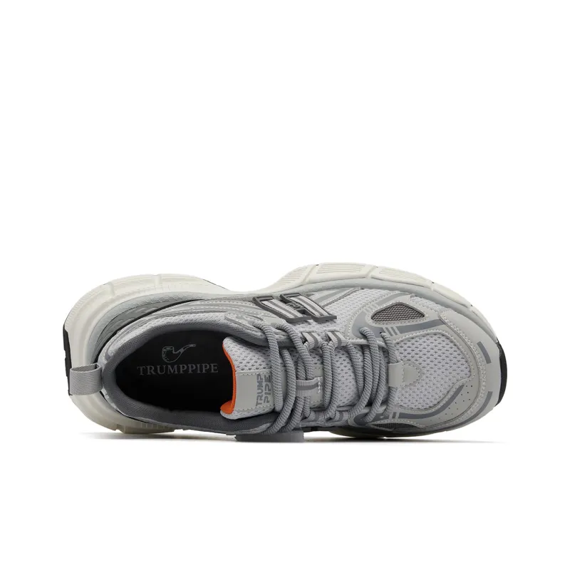 TRUMPPIPE Cushioning Lightweight Low Top Chunky Sneakers Men's Gray-2
