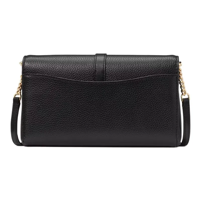 Kate Spade Knott Eggstone Leather Shoulder Bag Crossbody Bag Women's Black-2