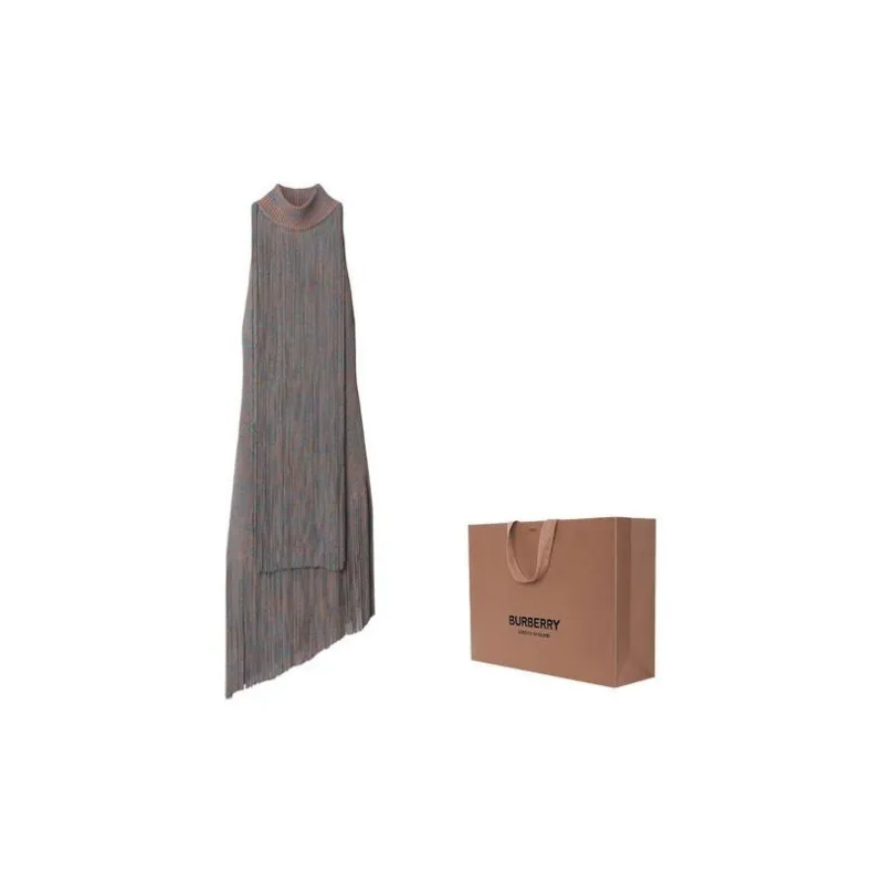 Burberry Mouliné-yard Fringed Midi Dress-2