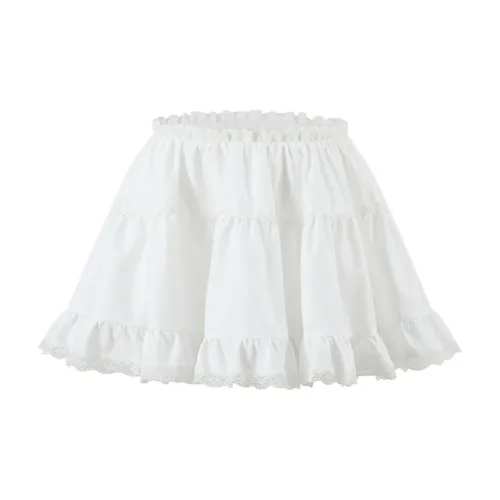 Three Quarters Casual Short Skirts Women's White