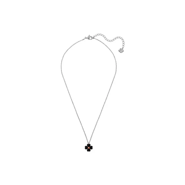 Swarovski Latisha Gold Plated Necklace, Silver Black Women's-2