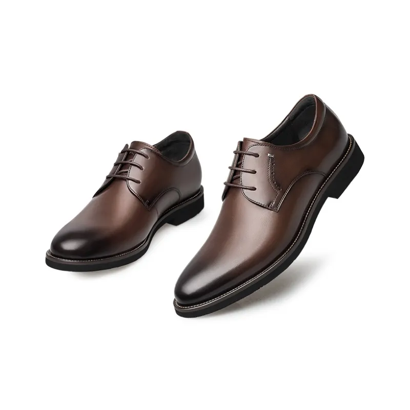 ZRO Dress Shoes Men Low Top Black/Dark Brown-2