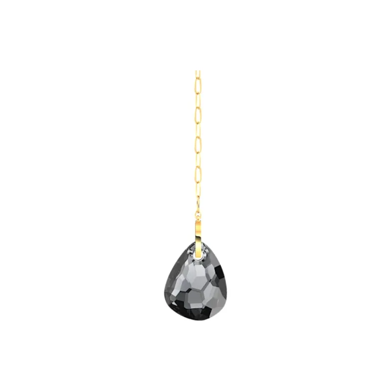 Swarovski T Bar Gold Plated Necklaces Women's Black-0
