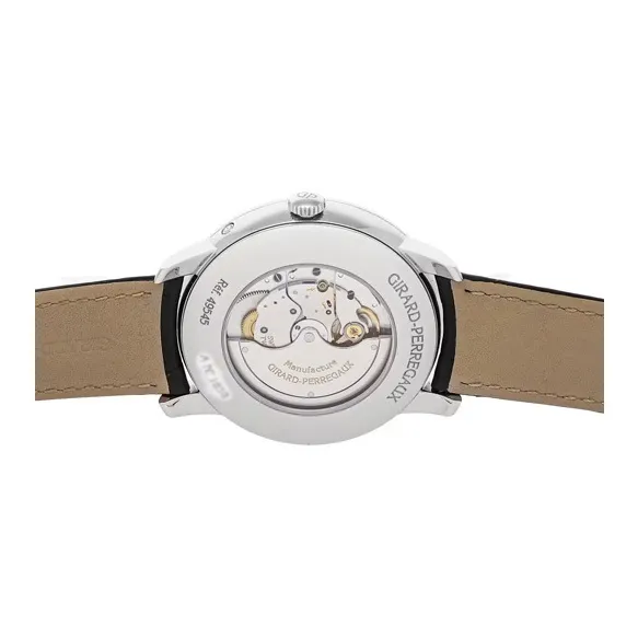 GP Automatic Mechanical Movement Men's Watches Watch 40mm Silver Dial Stainless Steel Case Crocodile Leather Strap-4