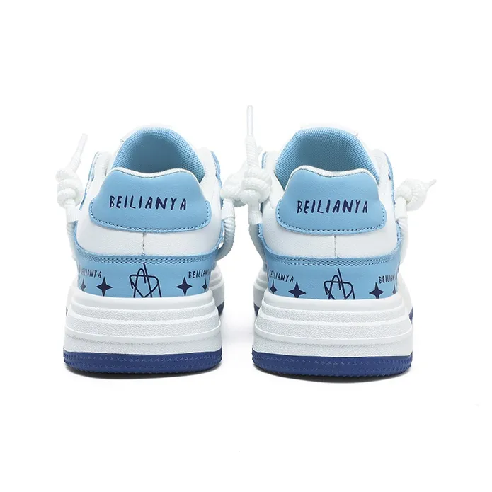 BEILIANYA Skateboard Shoes Unisex Low Top White/White Black/Moonlight Blue/Navy Blue/Mismatched/White Black All Over Print-14