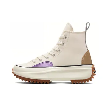 Converse Run Star Hike Platform Chrome Abrasion Resistant Breathable High Top Canvas Shoes Unisex Beige