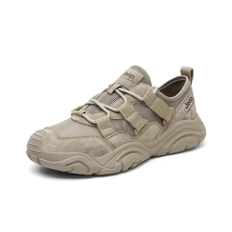 Jeep Low Top Outdoor Shoes Unisex Khaki-1