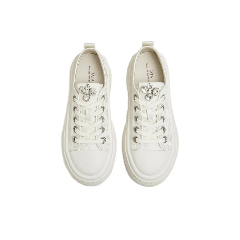 TATA Skateboard Shoes Women's Low Top Solid Color-14