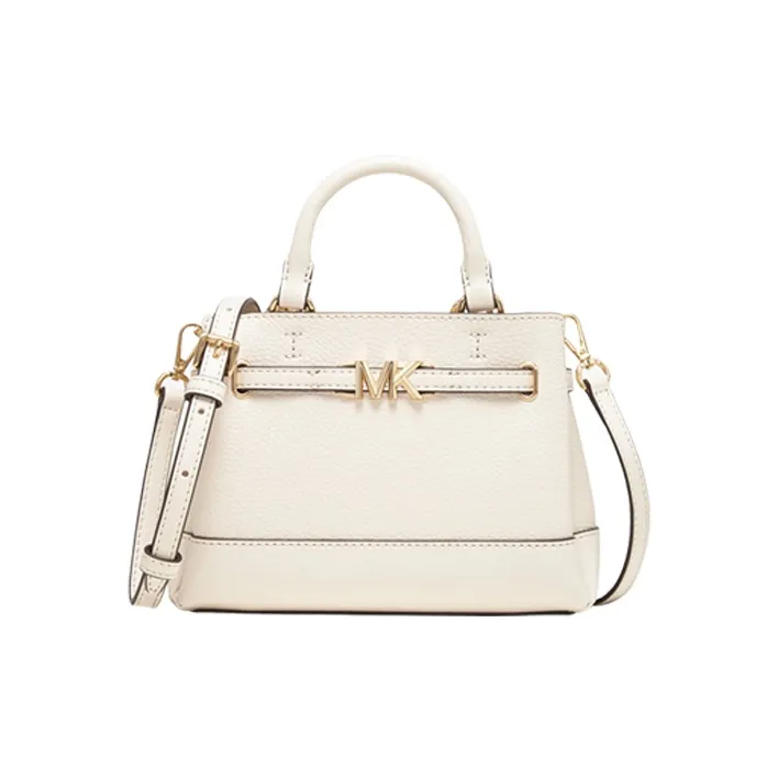 MICHAEL KORS Reed Leather Crossbody Bag, Handbag Mini Women's Pink/Black/Milk White/Leather Brown-4