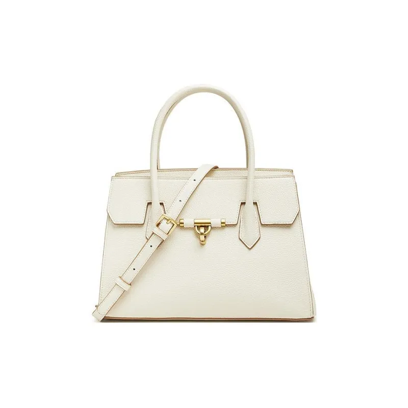 Tata PU One Shoulder Handbag Small Size Women's Brown/White-4