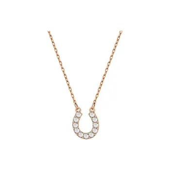 Swarovski Towards Faux Crystal Stone Necklaces Women's White, Rose Gold Tone Plated