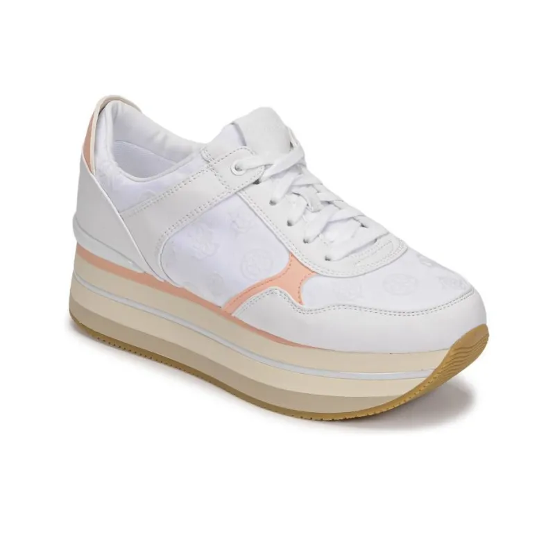 GUESS Abrasion Resistant Low Top Skateboard Shoes Women's White Pink-6