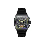 Black Case Black Multicolor Dial Black Rubber Strap