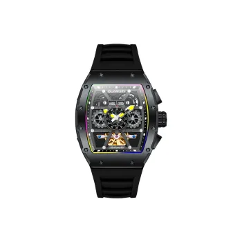 GUANQIN GUANQIN GJ16197 Automatic Mechanical Movement Silicone Strap Watch Men's Watches Cut Out Dial