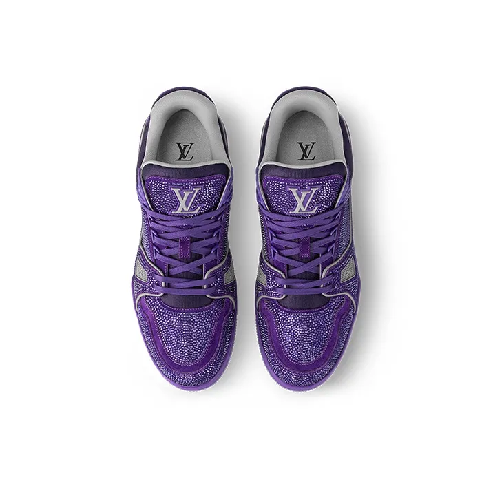 LOUIS VUITTON Lv Trainer Purple Swarovksi Crystals-2