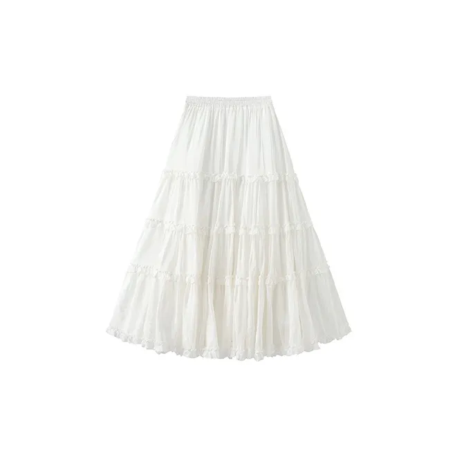 CUBIC Casual Long Skirt Women's White-1