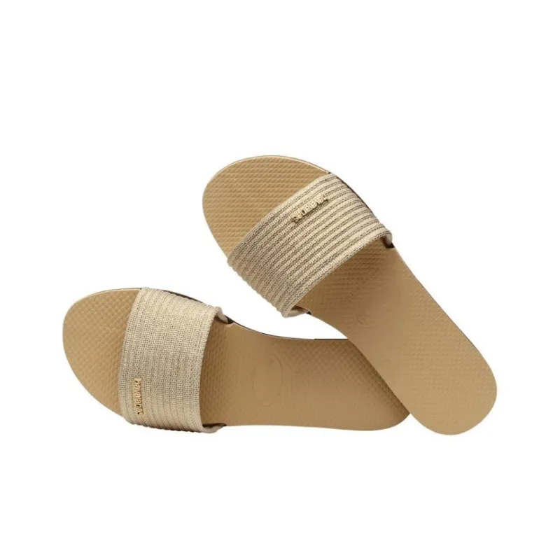 Havaianas Abrasion Resistant Slip Resistant Slide Slippers Women's Yellow-3