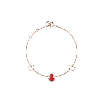 Qeelin Wulu 18K Rose Gold Bracelets Women's Red