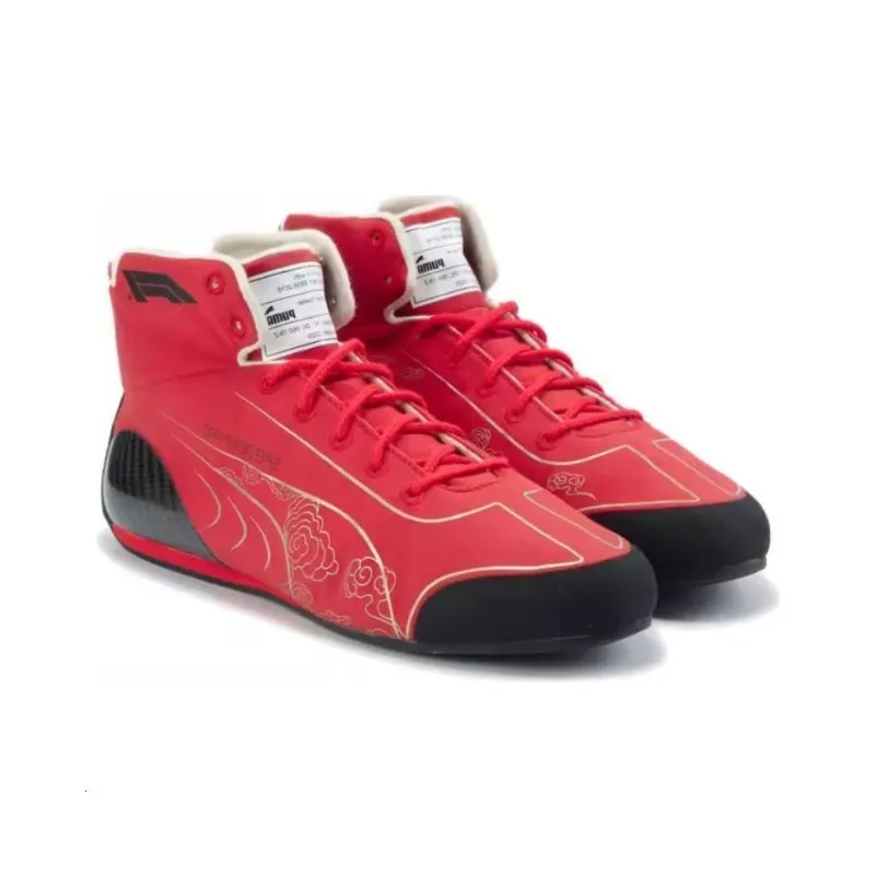 PUMA Slip Resistant Mid Top Casual Shoes Men's Red Gold-3