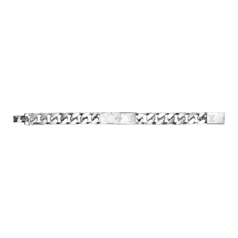 LOUIS VUITTON MONOGRAM CHAIN Cuban Chain Unisex Silver-3