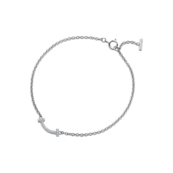 TIFFANY & CO. White Gold Set With Diamonds Bracelets Women's
