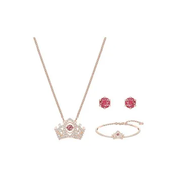 Swarovski Bee A Queen Artificial Crystal Necklaces Women's Red Rose Gold Tone Plated
