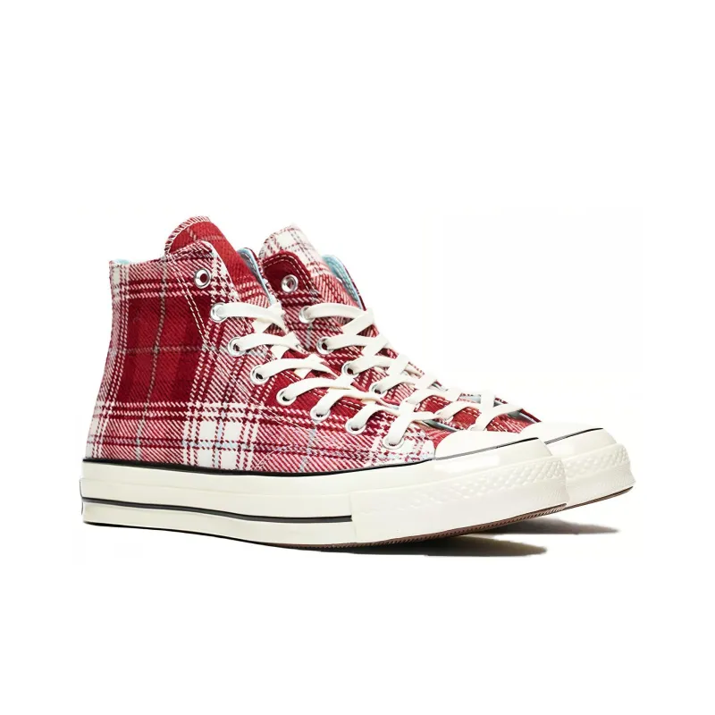 Converse Chuck Taylor All Star 70 Hi Plaid Pack Dark Burgundy-2