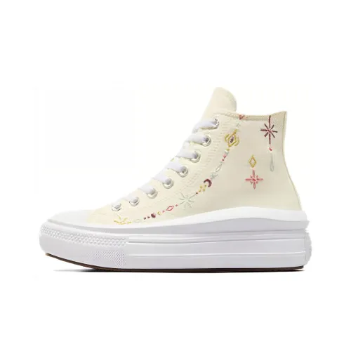 Converse Chuck Taylor All Star MOVE Durable Cushioning High-Top Canvas Shoes Women's White