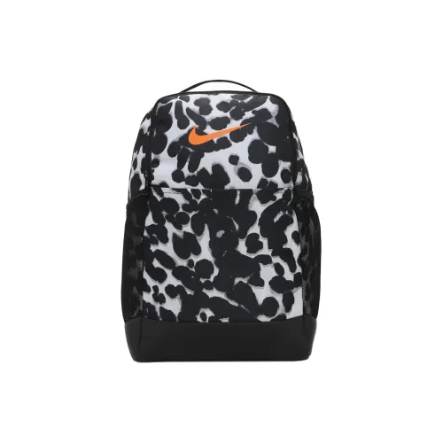 Nike Backpacks Light Smoke Gray Patchwork With Black And Full Orange