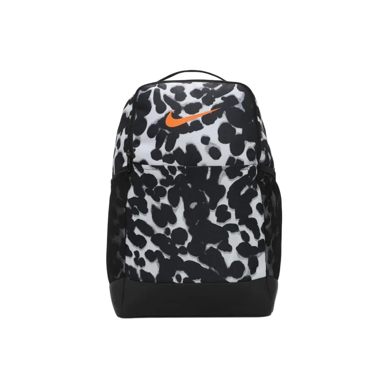 Nike Recycled Polyester Backpack Medium Size Women's Light Smoke Gray & Black & Full Orange-0