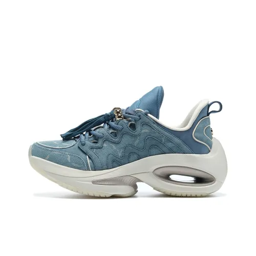 LI-NING 1990 Heart Dance Chunky Sneakers Women's Low-Top Love Sea Blue