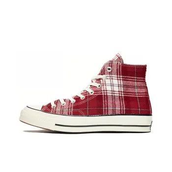 Converse Chuck Taylor All Star 70 Hi Plaid Pack Dark Burgundy