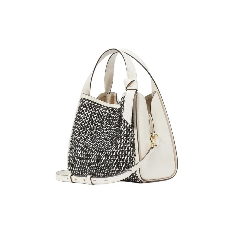Kate Spade Knott Tweed Tote Bag Shopping Bag Handbag Shoulder Bag Crossbody Bag Medium Size Women's Sheepskin White-1