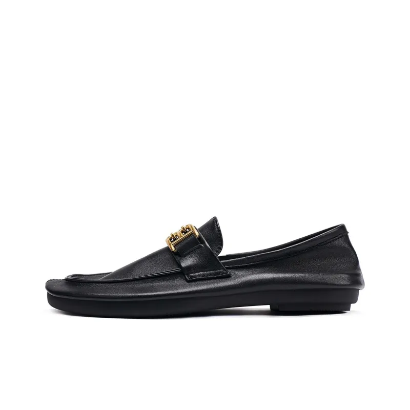 Voguhomme Gommino Loafers Men Black/Orange-4