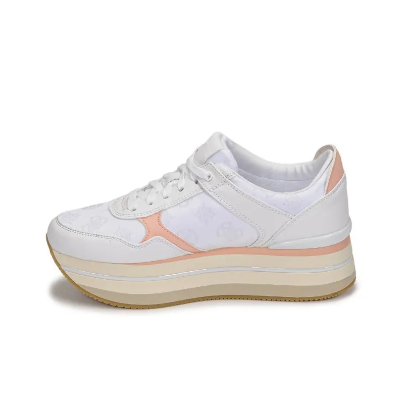 GUESS Abrasion Resistant Low Top Skateboard Shoes Women's White Pink-8