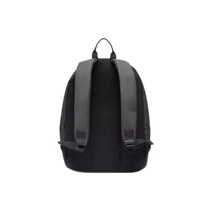 LEVEL8 Fabric With PU Backpack Medium Size Unisex Black-4