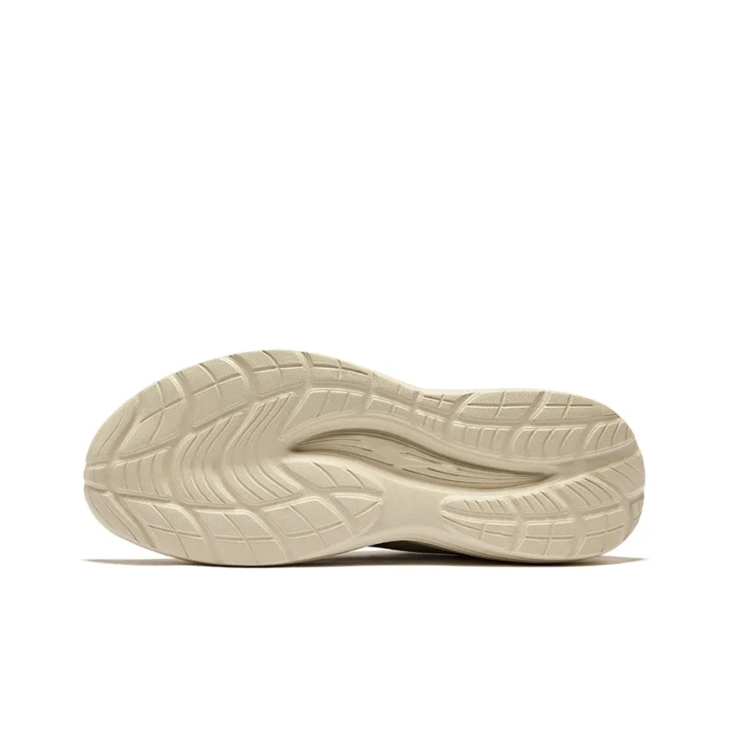 Erke Singing Gulls Cushioning Wear-Resistant Low-Top Running Shoes Men's Light Linen Brown Stone-3