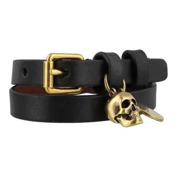 Alexander McQueen Double Wrap Leather Bracelet