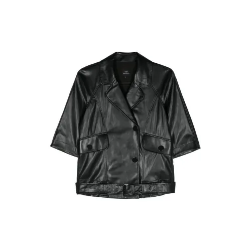 ARMANI EXCHANGE Leather Jackets Women's Black