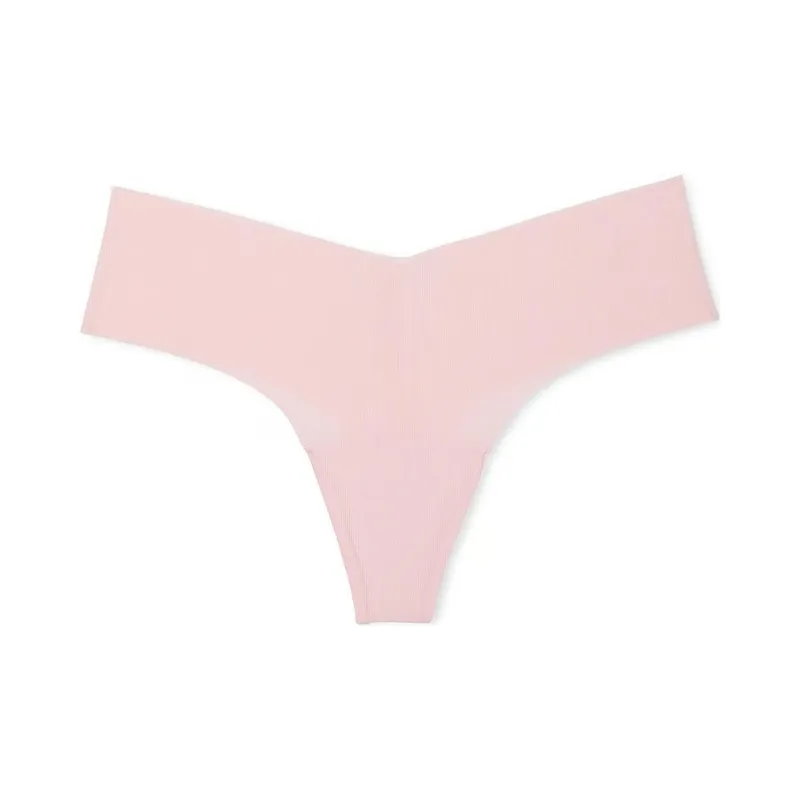 Victoria's Secret No-Show Thong Panty/Purest Pink Underpants Women's 1 Pack Light Pink-0