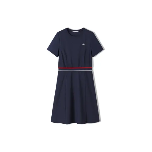 Elle Active Short-Sleeved Dresses Women's Navy Blue