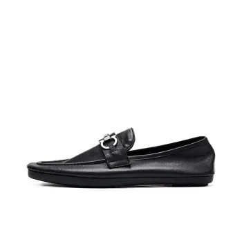 Voguhomme Gommino Loafers Men Black/Orange