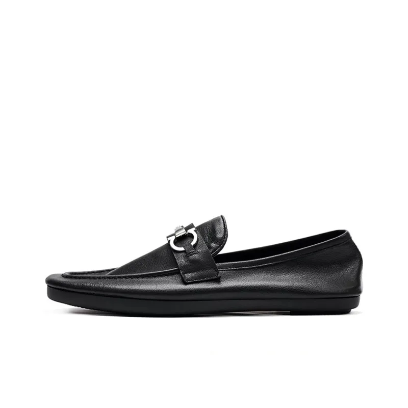 Voguhomme Gommino Loafers Men Black/Orange-0
