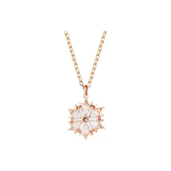 Swarovski Magic Artificial Crystal Necklaces Women's Rose Gold/White