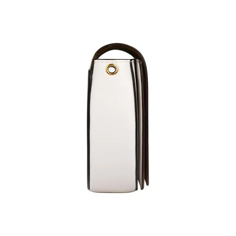 COACH Ellen Canvas With Leather Saddle Bag, Shoulder Bag, Crossbody Bag Small Size Women's White & Khaki-1